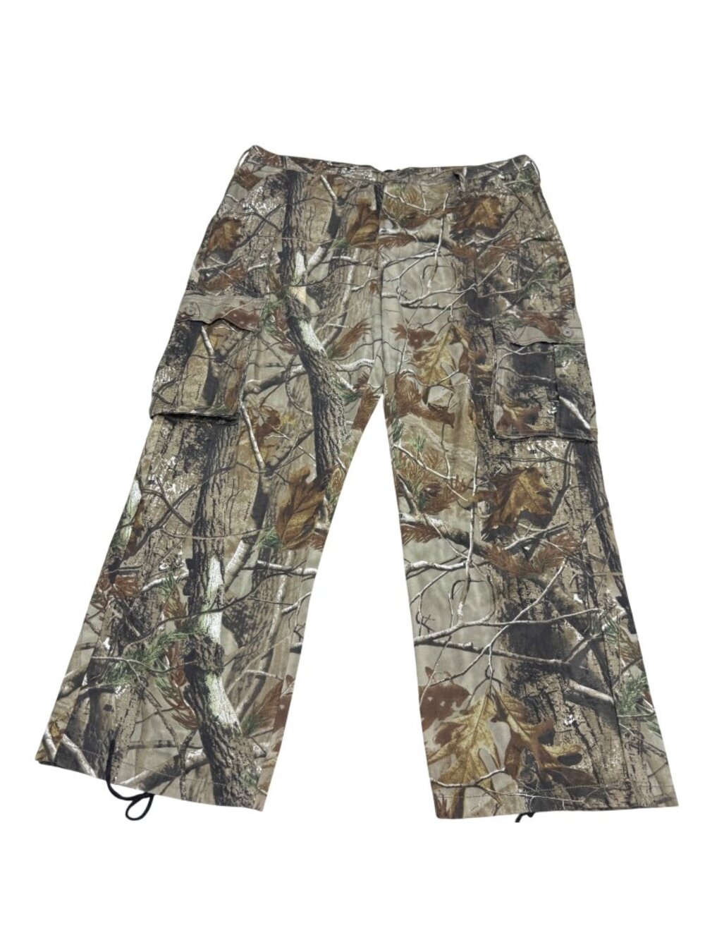 Realtree Men's Hunting Cargo Pants Camo Print Multiple Pockets Button 44/46